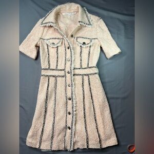 Veronica Beard Cream, Peach and Black Long Sleeve Dress size 4